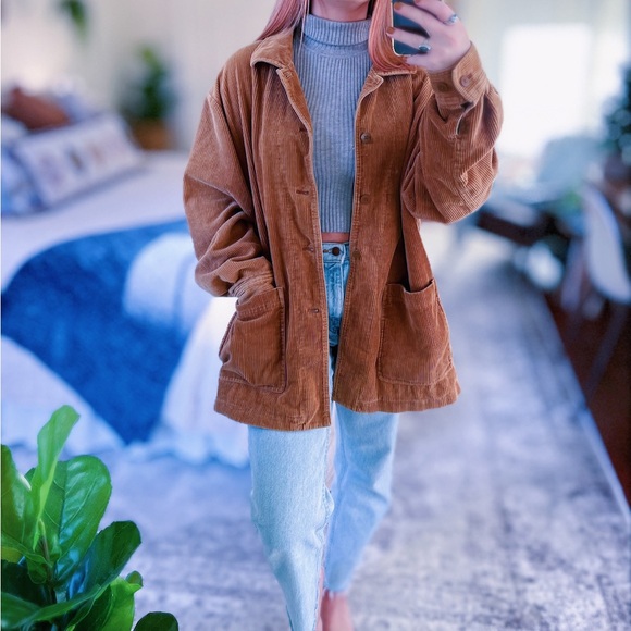 Vintage Jackets & Blazers - Vintage Camel Corduroy Shacket
